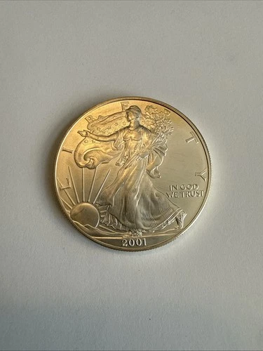 2001 American Silver Eagle Dollar Brilliant Uncirculated Coin, 1 oz .999 Silver
