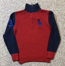 Polo Ralph Lauren Quarter Zip Big Pony Knit Sweater. Size Boys M 10-12