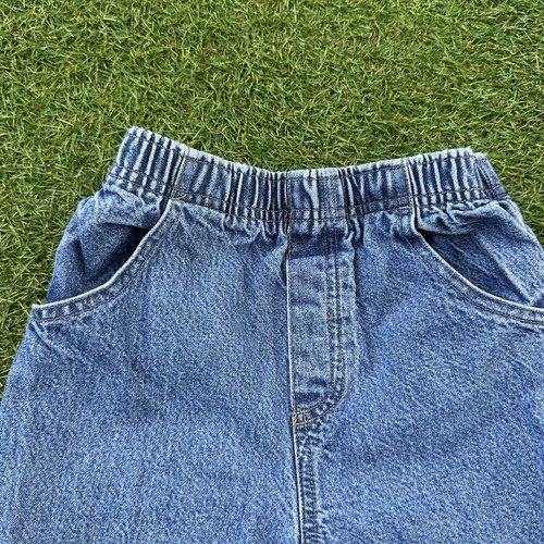 Vtg Faded Glory Jeans Boys Size 4T Big Pockets Jnco Style Elastic Waist Wide Leg - Picture 4 of 8
