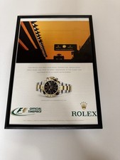 Framed Original 2015 Rolex Watch Formula One F1 Grand Prix Magazine Advert Retro