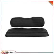 Black Vinyl Staple Golf Cart Seat and Back Cushion Covers Universal
