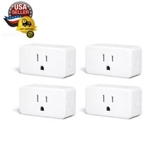 Zigbee Smart Plug 4 Pack with Real-Time Energy Monitoring,15A Outlet, Zigbee Rep