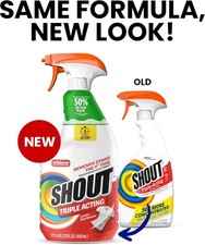 Shout Active Enzyme Laundry Stain Remover Spray, Triple-Acting Formula Clings, P