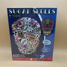 Sugar Skulls 600 Piece Shaped 2 Sided Jigsaw Puzzle