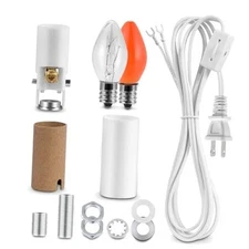 Ceramic Tree Lights - Night Light Candelabra Socket Wiring Kit With C7 Bulbs