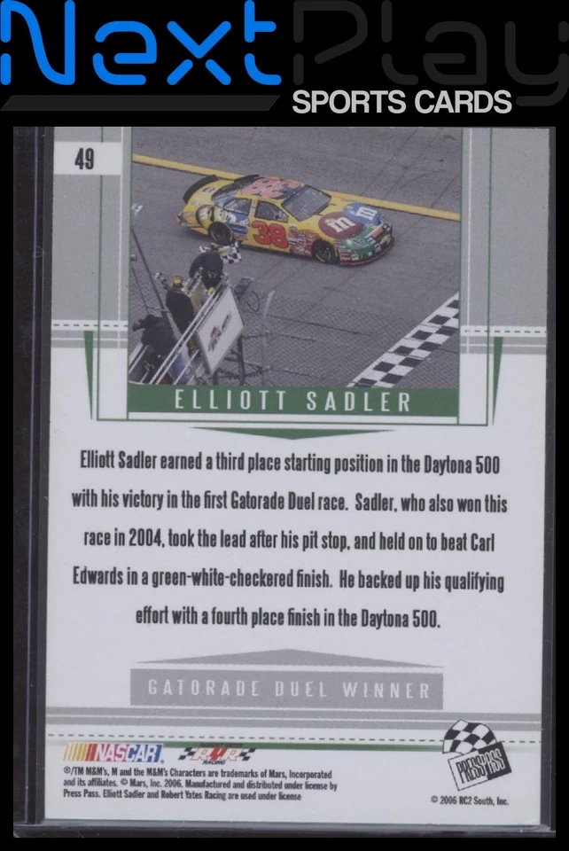 2006 Press Pass Premium #49 – Elliott Sadler | - Image 2 of 2