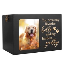 Pet Memorial Urns for Dog or Cat Large - Capacity 90 Cubic Inches, Black