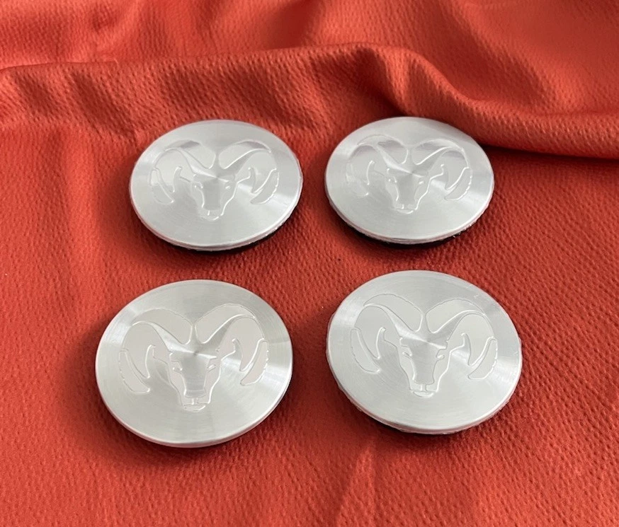 4 Silver Chrome Dodge 63mm Wheel Center Caps Fits Challenger Charger RAM 1500 - Image 2 of 4