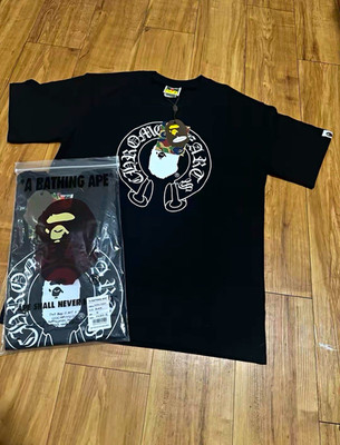 A Bathing Ape BAPE x Chrome Hearts Baby Milo Black Graphic Tee Crew Neck L