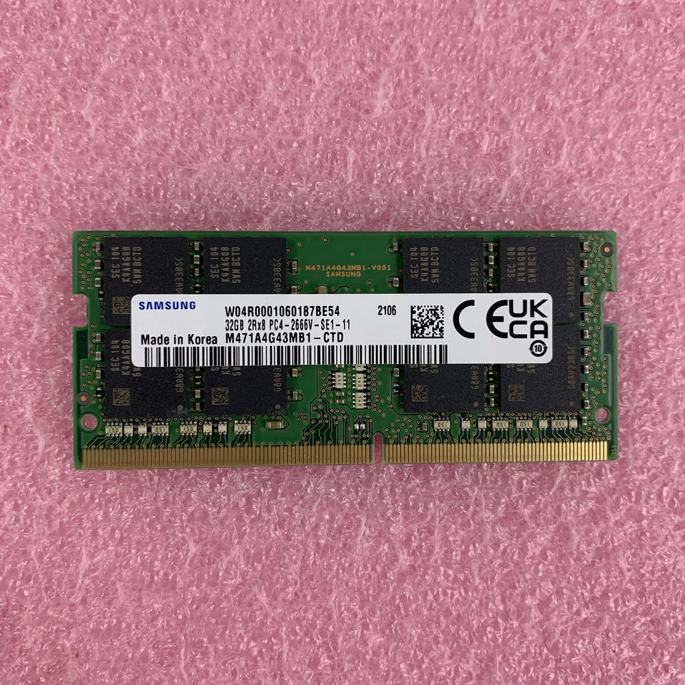 Samsung M471A4G43MB1-CTD 32 GB 2666MHz DDR4 SODIMM 2Rx8 Laptop Memory - Image 2 of 4