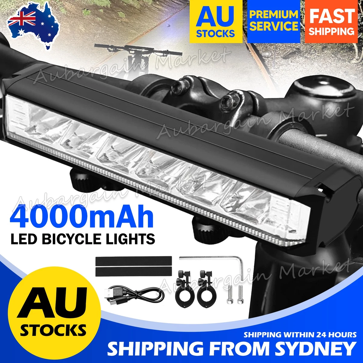40000mAh LED Bicycle Bike Lights Front Rear Tail Lamp Rechargeable Set 4 Modes