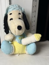9  Knickerbocker Peanuts Baby Snoopy Plush Hat Bib Baby Bottle Vintage 70's