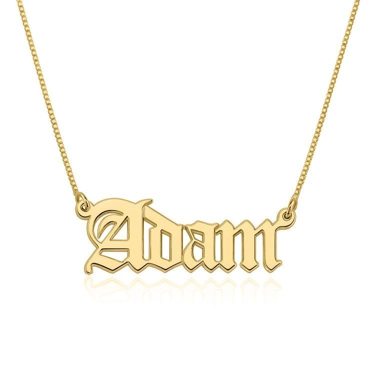Collar Personalizado Antiguo Nombre Inglés Personalizado Chapado en Oro 24K Regalo para Ella