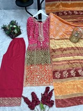 LONG KURTI WITH BEAUTIFUL PLAZZO AND HEAVY DUPATTA