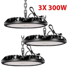3 Pack 300W Led UFO High Bay Light Industrial Commercial Factory Warehouse Light