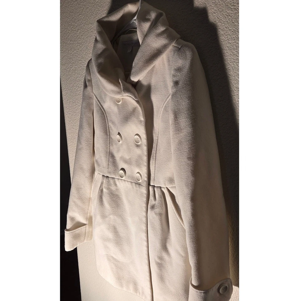 New York & Company White Pea Coat - Women's Small - Image 3 of 4