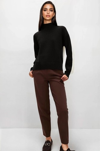 Maglione bicolore Ex M&S collo ad imbuto grigio avorio bianco nero - Foto 6 di 8