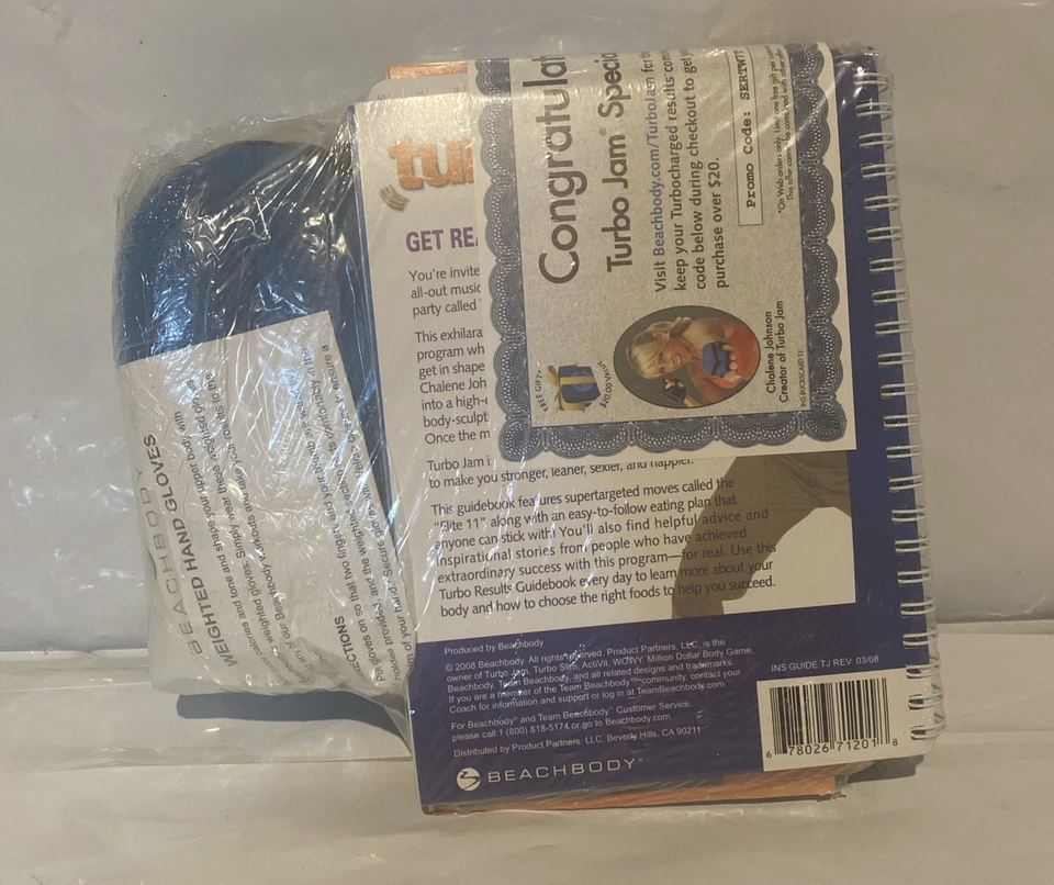 Turbo Jam DVD bundle 2 New Sealed DVD’s guidebook weighted hand gloves tape  NEW Foto 2 de 2