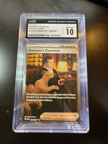 2023 Pokemon SV 151 MEW EN Giovanni's Charisma #204/165 CGC 10