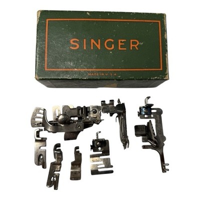 VINTAGE SINGER SEWING FOOT ATTACHMENTS -7pc IN BOX