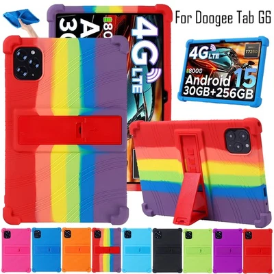 Soft Silicone Kids Case For Doogee Tab G6 2025 Tablet 11" Shockproof Stand Cover