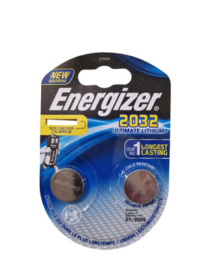 Energizer Knopfzelle Ultimate Lithium CR2032 3V Batterien (2 Stück)