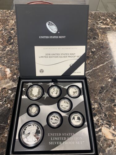 2018 S U.S. Mint Limited Edition Silver Proof Set z pudełkiem OGP COA 18RC - Zdjęcie 1 z 4