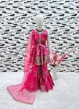 Sharara Suit Wedding Designer Pink Dress Salwar Party Kameez Ethnic Wear Suit