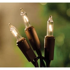 Country  Farmhouse Clear White Strand Lights 10 Count Brown Cord Incandescent