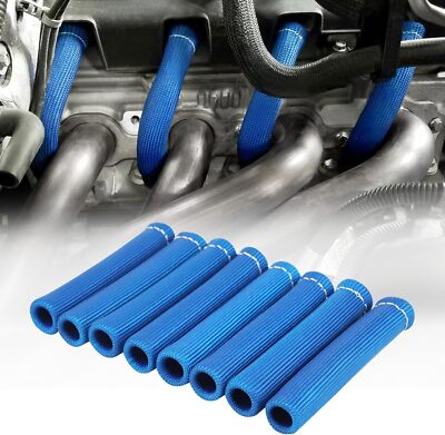 Blue Spark Plug Wire Boots Thermal Protection Insulator Sleeve For Hyundai