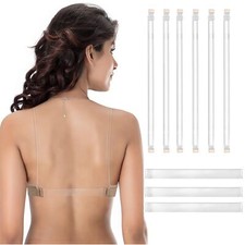 Clear Bra Straps 3 Pairs Shoulder Strap with 3pcs Clear Back Straps