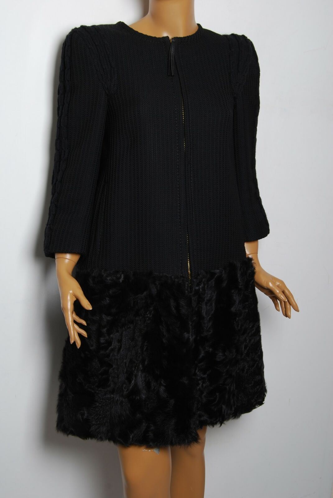 Sportmax Women Black Overcoat Wool Zip Long Sleev… - image 1
