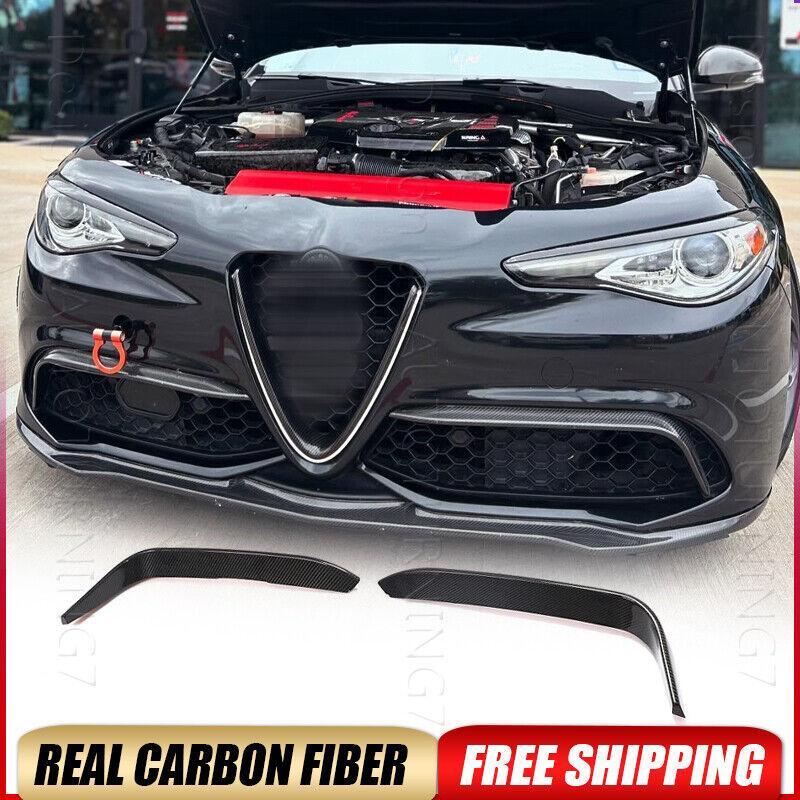 Alfa Romeo Giulia Sport Carbon Fiber Front Bumper Splitter Canards Fins
