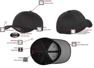 Genuine Flexfit Baseball Cap Hat Cap Wooly Combed FX6277 32 Colours