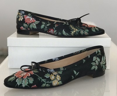 black floral flats