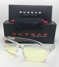 New GUNNAR Computer Glasses ENIGMA 58-18 Void Clear Frames w/Amber Yellow Lenses