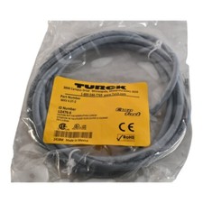 NEW Turck WK 4.5T-2 U2476-6 Cordset, Right-Angle M12 Female to Cut-end, Gray, 5 