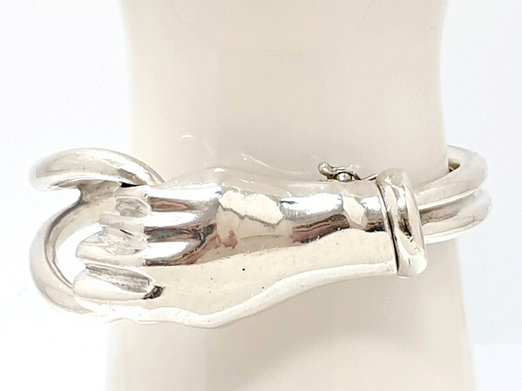 SR Wine Solid Sterling Silver 925 Hinged Bangle H… - image 5