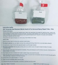 38g Terracotta. Heat Resistant Marble Hearth & Fire Surround Epoxy Repair Putty.