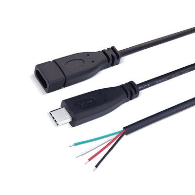 1PC USB Type C Male Female Charging Cable Right Angle Plug Extension Connec^>d