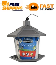 Pennington Earth Smart, Gray Plastic, Hopper Wild Bird Feeder, 2.5 lb. Capacity