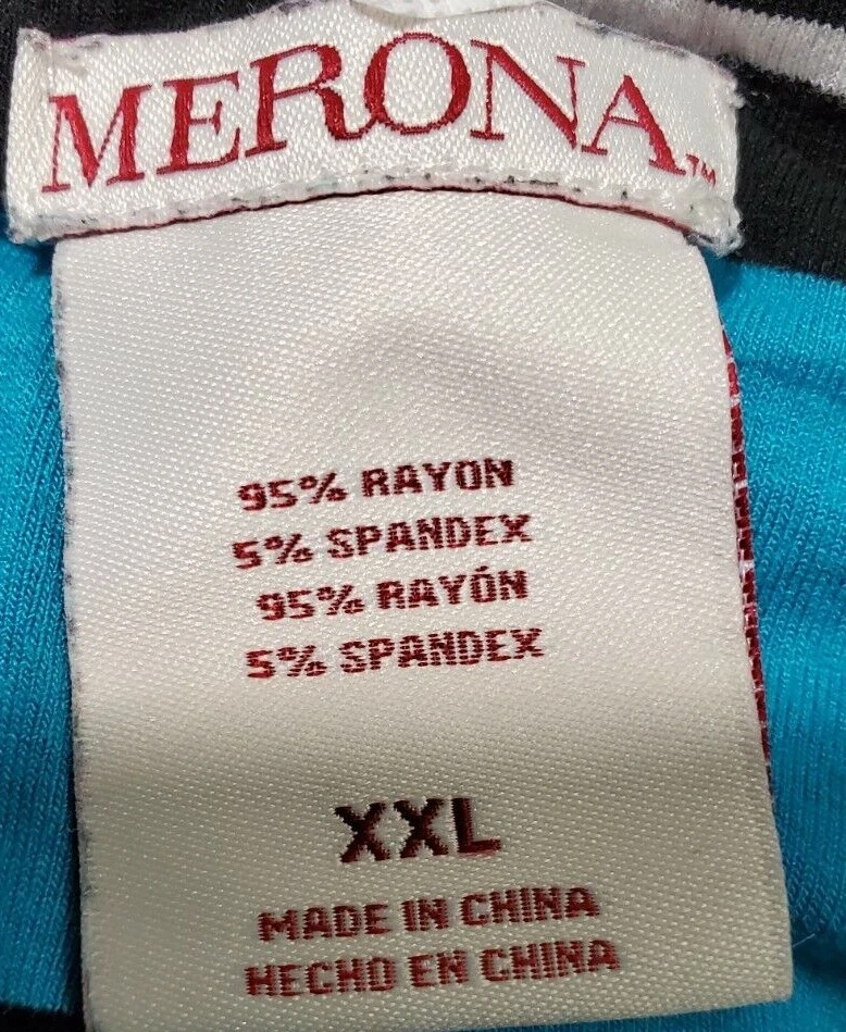 Merona Womens Skirt Size XXL 2XL 2X Large Blue Black White Pink Striped - Image 2 of 4