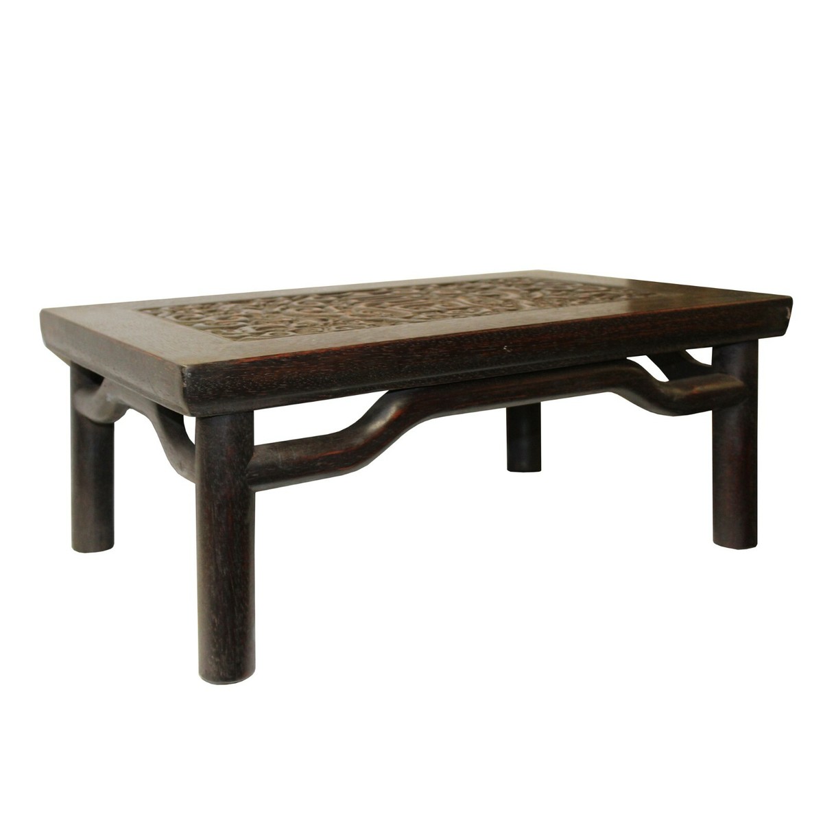 Brown Oriental Round Legs Dragon Rectangular Display Table Stand cs5577S Brown Oriental Round Legs Dragon Rectangular Display Table Stand cs5577S