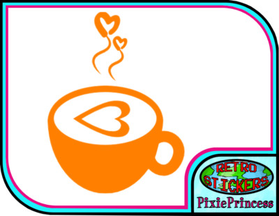 Kaffeetasse B Vinyl Aufkleber Cafe Dinner Essen Lager Wandposter Fenster