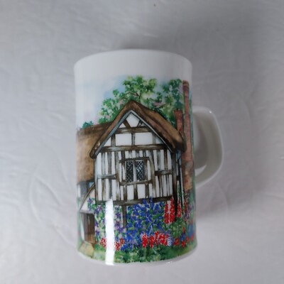 Vtg. Dunoon Fine Bone China Mug Hand Painted by Helen Sandiford Made in England