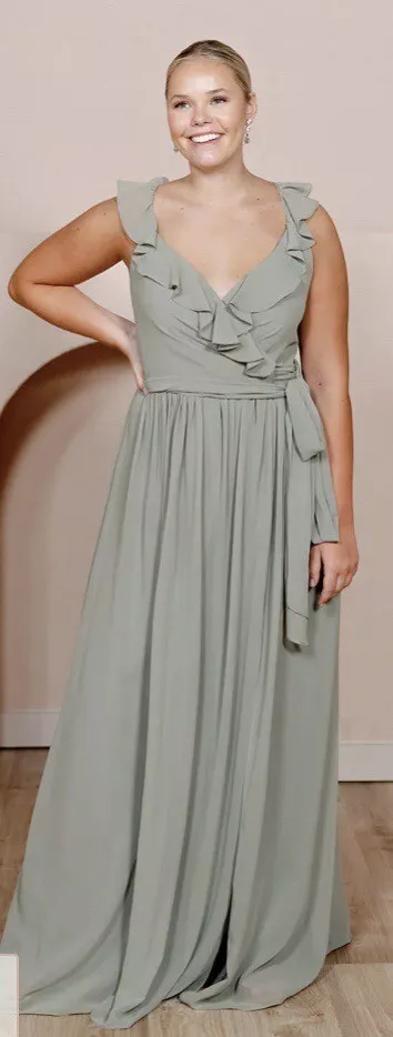 Silver sage top bridesmaid dresses