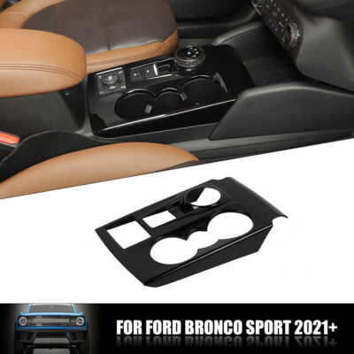 Console Gear Shift Panel Cover Trim For Ford Bronco Sports 2021+ Glossy Black