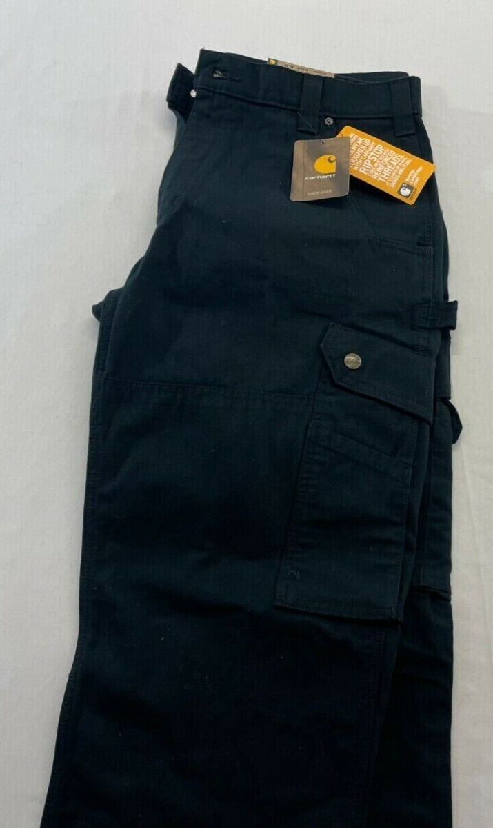 NWT Carhartt B342 Black Relaxed Fit Ripstop Cargo Work Pants Size
