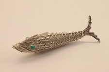 Silver Peking Articulated Moveable Koi Fish Pendant 16.5g 44/43