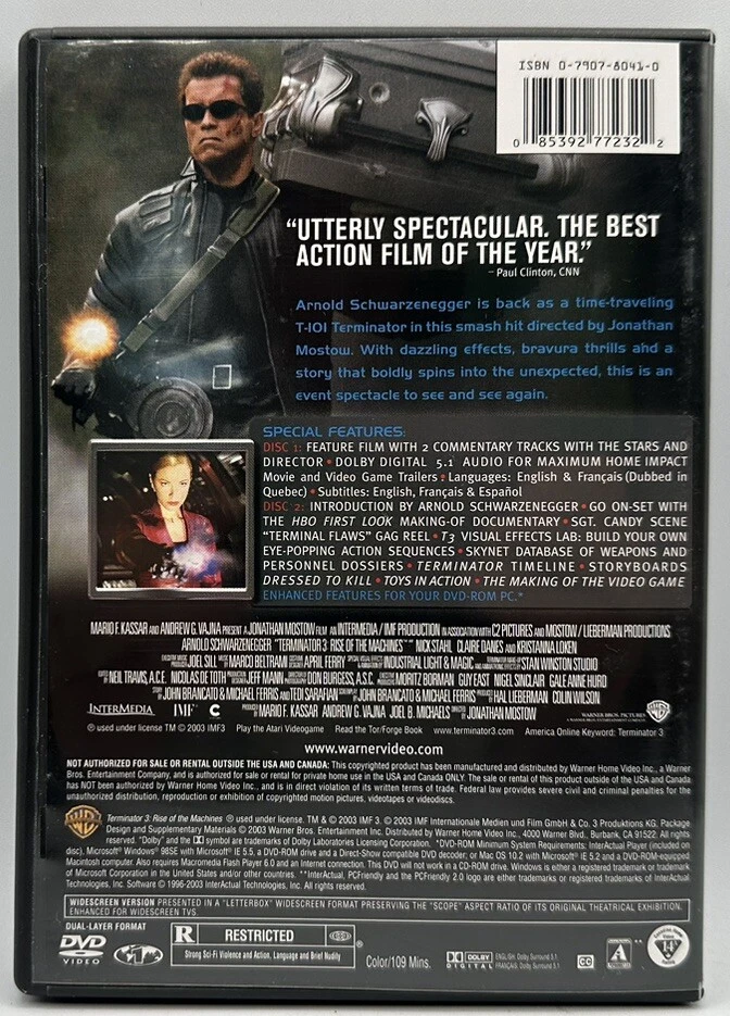 Terminator 3 Rise of the Machines DVD 2-Disc Widescreen Edition Schwarzenegger - Image 2 of 3
